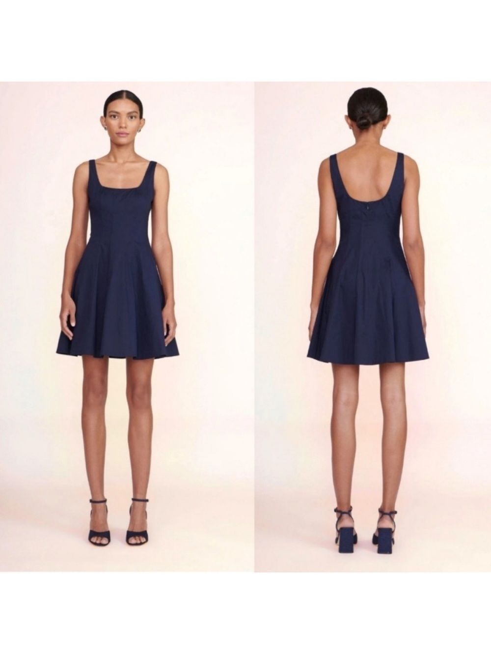 Staud Mini Wells Dress Navy